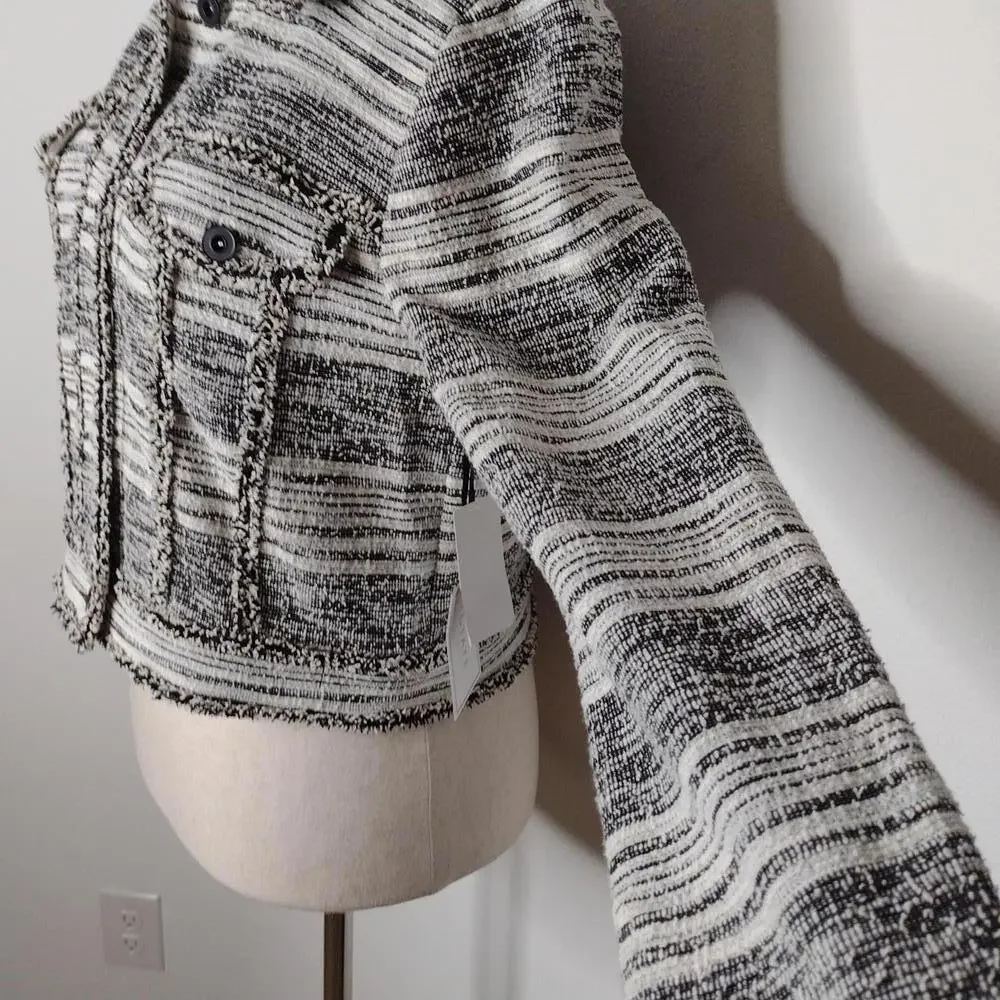 NWT 1.State Women's Black/White/Lavender Fields Jacket Size Small